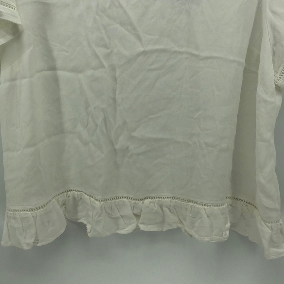 Torrid Cream Ruffle Hem Top - Picture 3 of 5